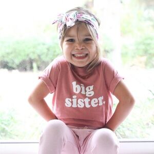 Rabbit Skins Big Sister T-Shirt - Dusty Rose Pink